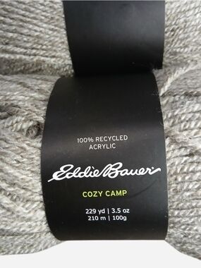 Eddie Bauer Yarn Cozy Camp "Stone" 100% Recycled Acrylic  - Two Skeins